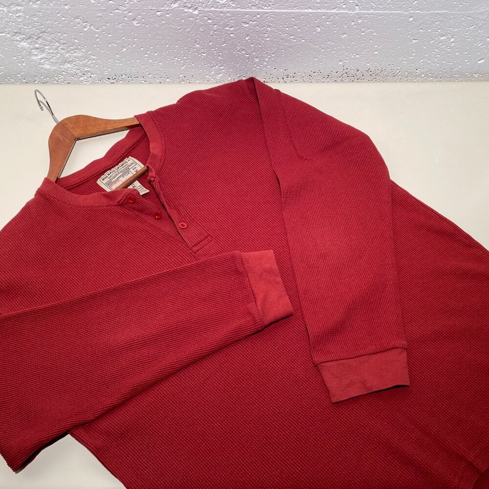 Big Ball Sports Men's Thermal Knit Henley Shirt